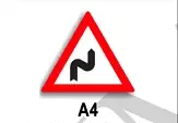 Curbă dublă sau o succesiune de mai mult de două curbe, prima la dreapta