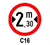 Accesul interzis vehiculelor cu lățimea mai mare de ... m