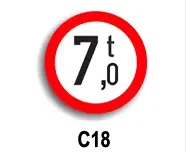 Accesul interzis vehiculelor cu masa totală maximă autorizată mai mare de ... tone
