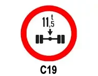 Accesul interzis vehiculelor cu masa mai mare de ... tone pe axă simplă motoare