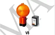 Lampă cu lumină galbenă intermitentă și baterie 6V
